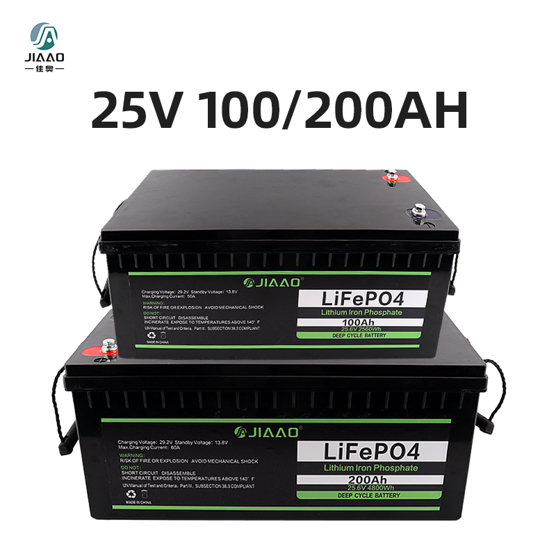 LiFePO4 bateria 25V 100/200Ah lithiová železná baterie Lehká hmotnost 25 v 100/200 ah LiFePO4 baterie dlouhá životnost pro RV camper